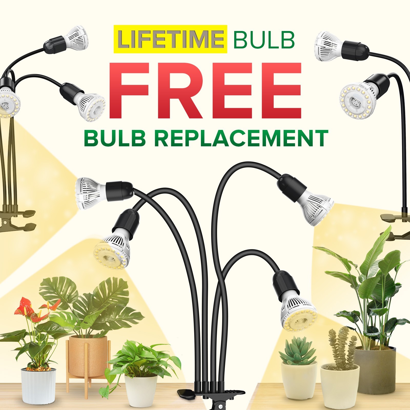 SANSI LED Grow Lights 40W=600W Full Spectrum Indoor Plants Veg Clip On Grow Lamp