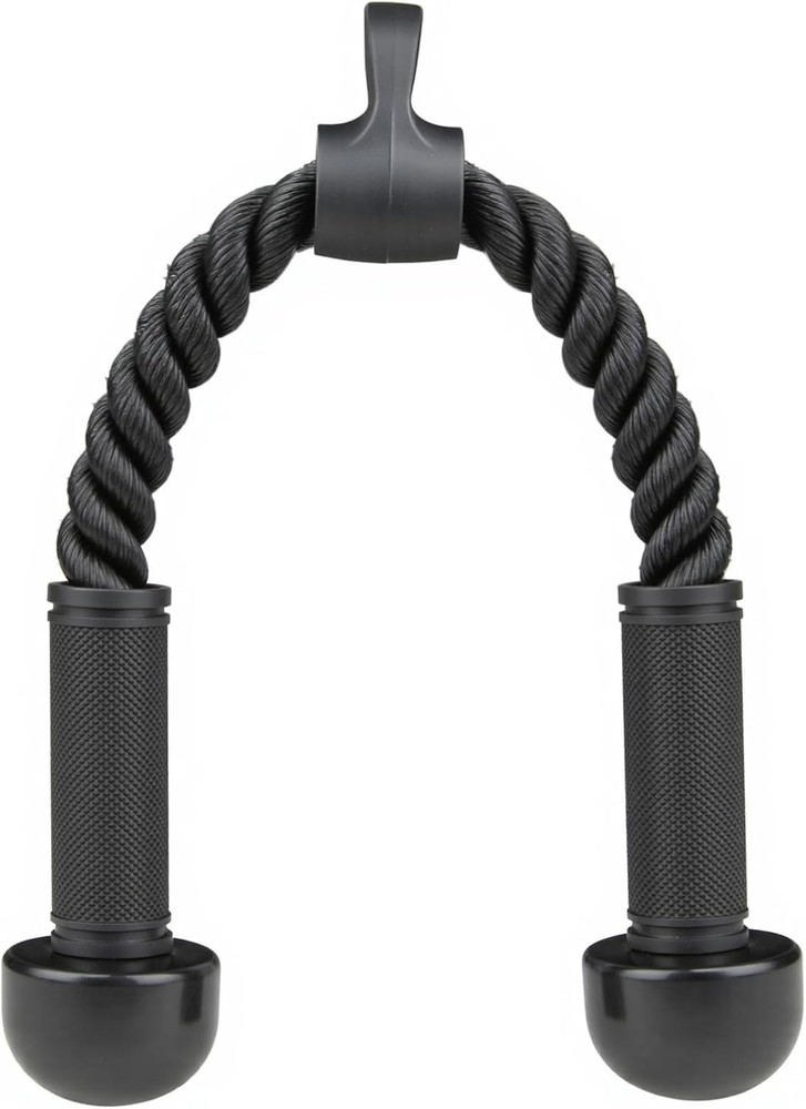 Tricep Rope Cable Attachment for Gym Rope Pull-Down Attachment with Rubber Ha...