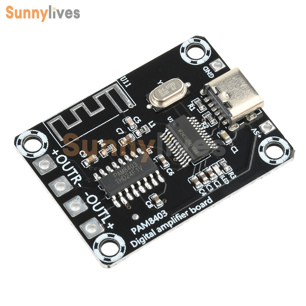 Type-C Mini PAM8403 Bluetooth Digital Power Amplifier Board 5W+5W For Class D