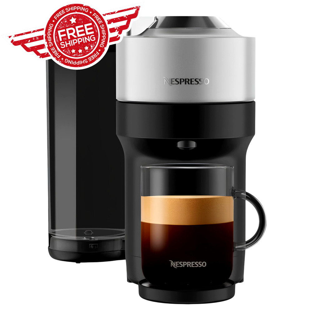 Nespresso Vertuo Pop Plus Deluxe Capsule Coffee Maker Silver