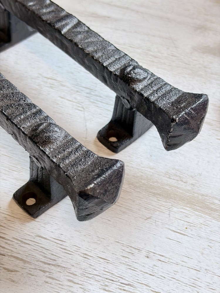 Set 2 Large Barn Door Handle Pulls Solid Heavy Metal Vintage Style 9” Long