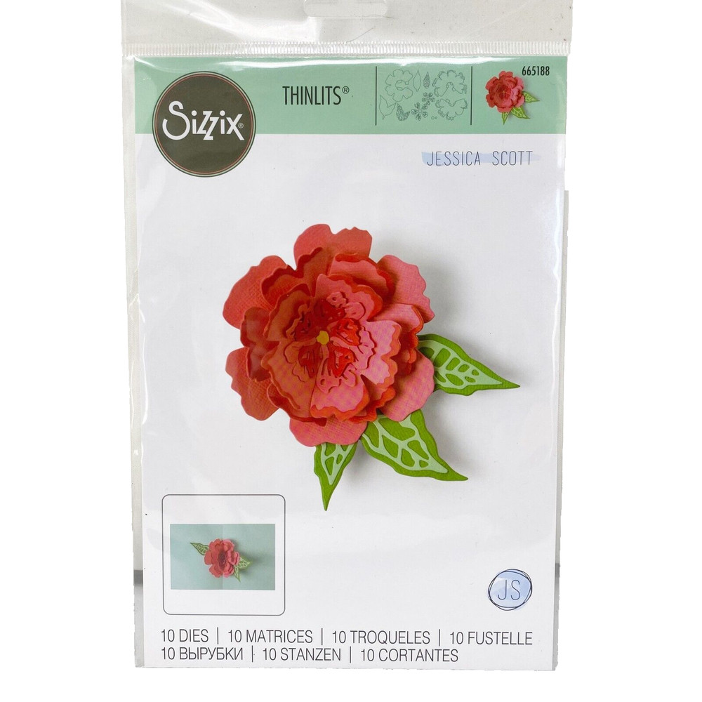 Sizzix Thinlits Pop Up Flower Rose Cutting Dies Jessica Scott Cards 665188 NEW