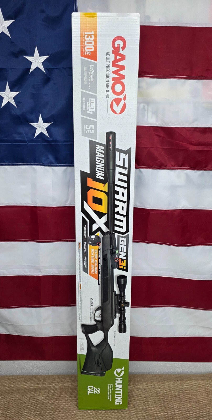 Gamo Swarm Magnum G3i Air Rifle w/3-9X40mm Scope, .22 Cal, 1300FPS- 611003865554