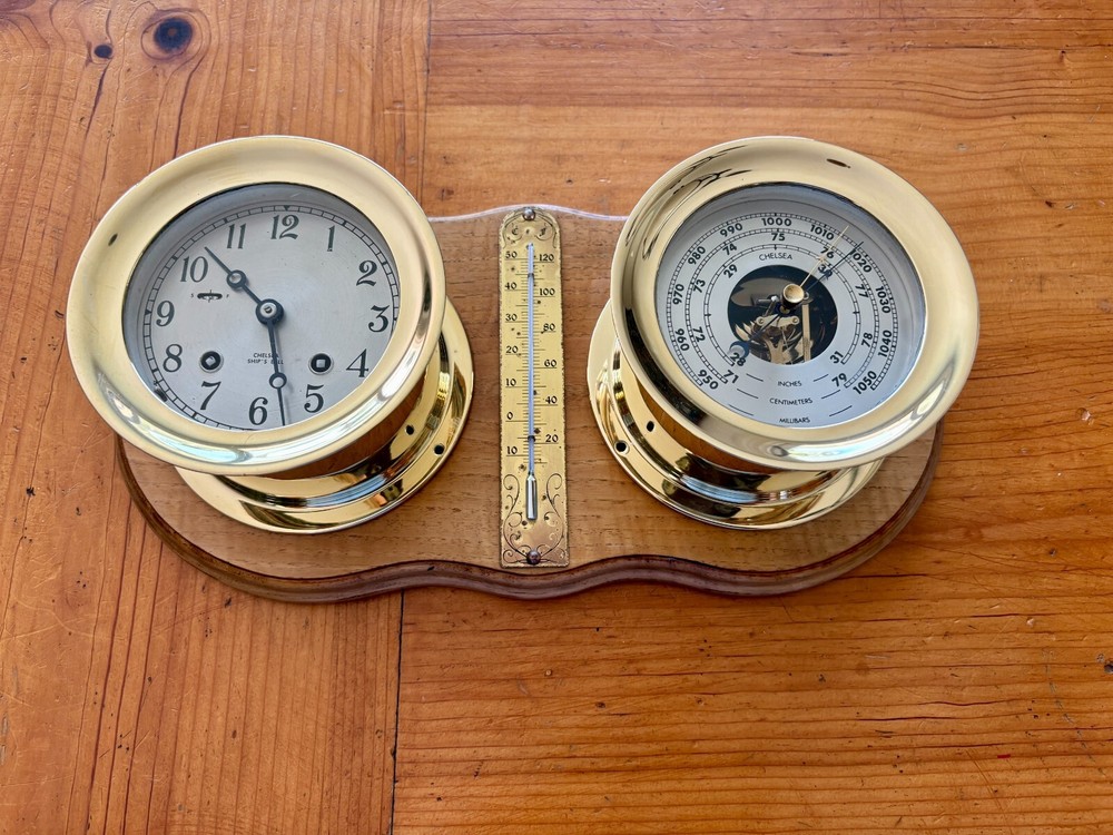 Chelsea ship's bell clock and barometer