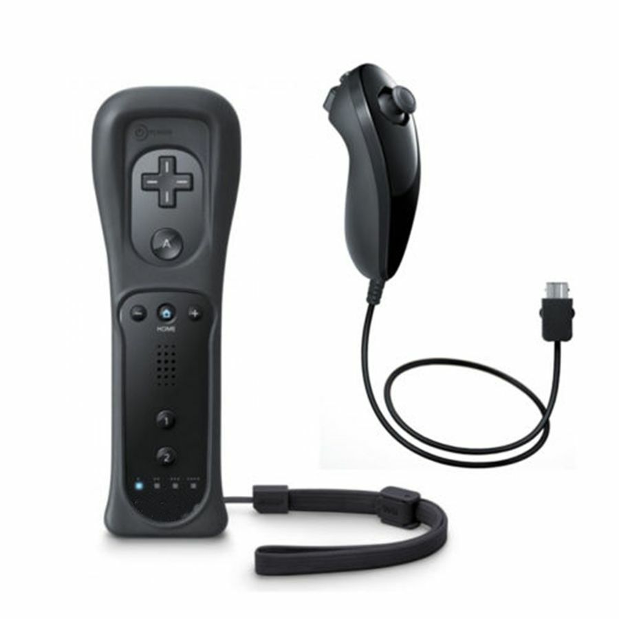 Built in Motion Plus Remote Controller & Nunchuck For Nintendo Wii Wii U + Strap