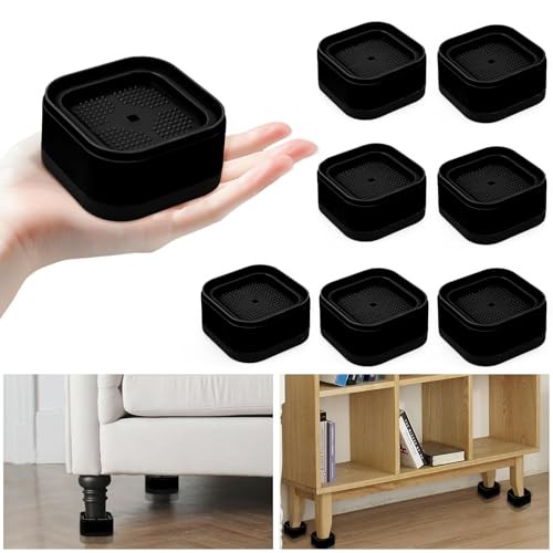 Pack Furniture Risers, Adjustable Bed Risers Heavy Duty Stackable Bed 8 Black-2