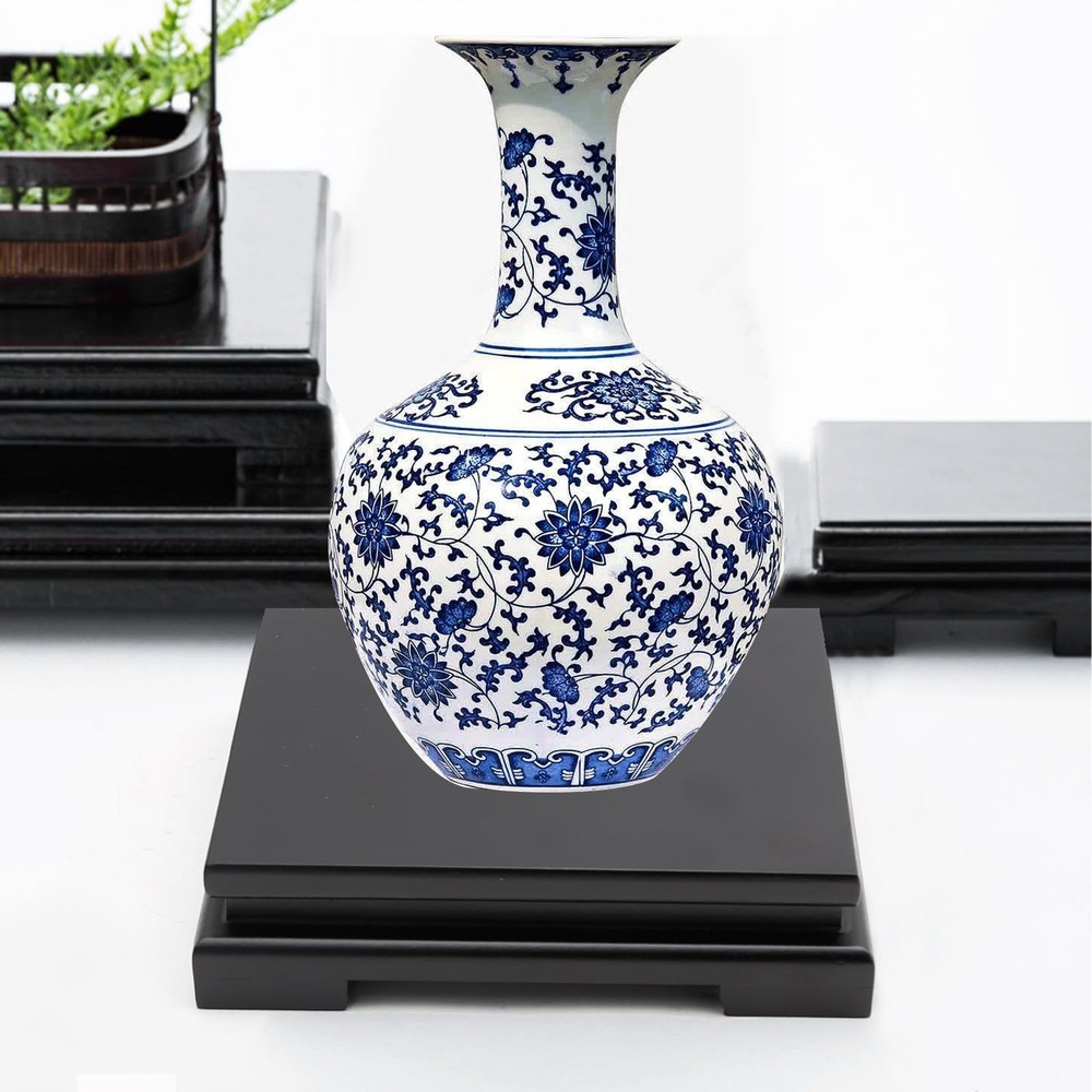 Wooden Display Stand - Rectangle Wood Display Base with Risers - Vase Riser, ...