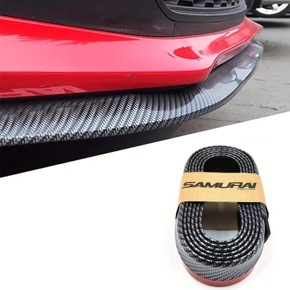 Universal Carbon Fiber Front Bumper Lip Protector Scratch Collision Resistant Ea