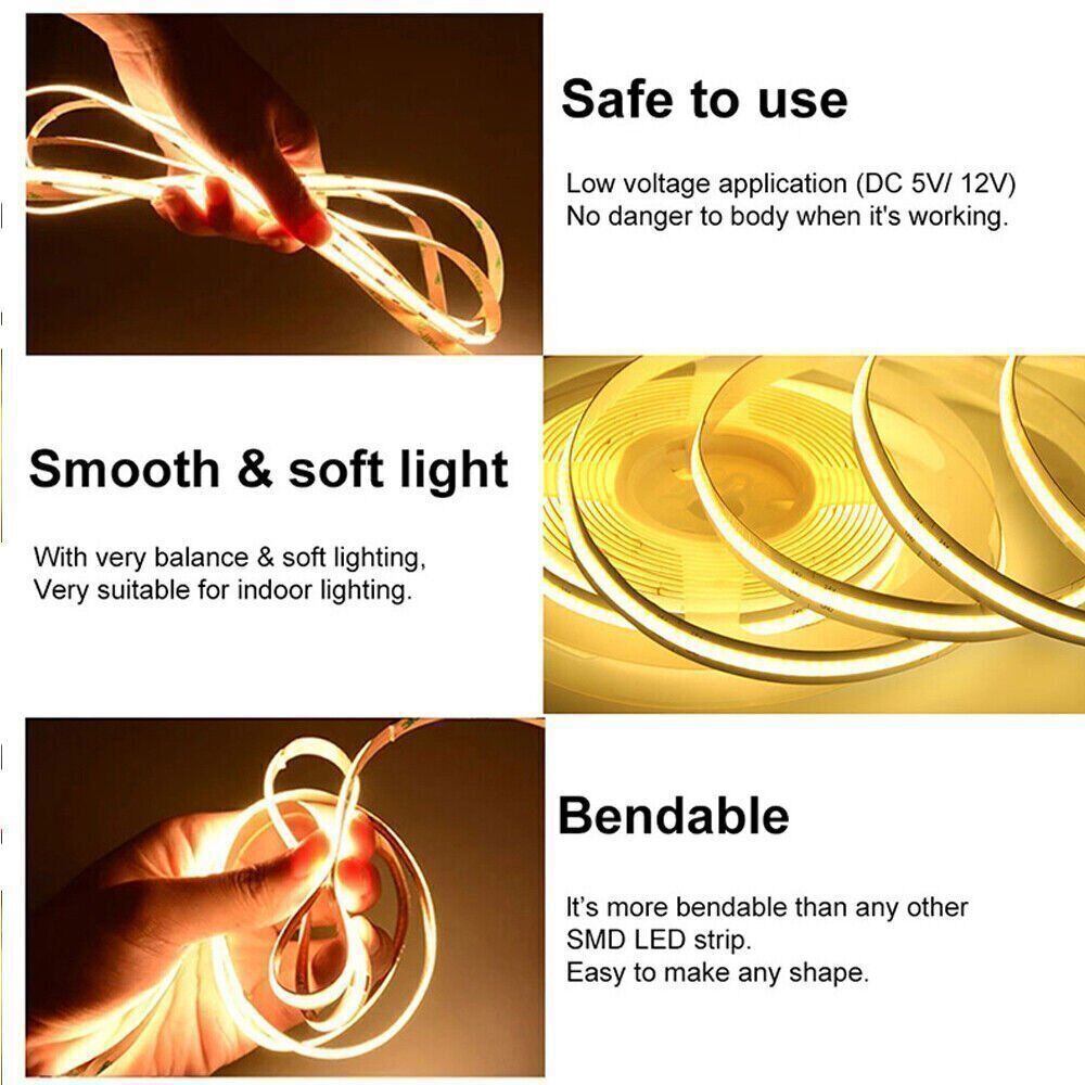 Make Up Mirror Lights COB USB Touch Senser LED Strip Vanity Light Dimmable Lamp