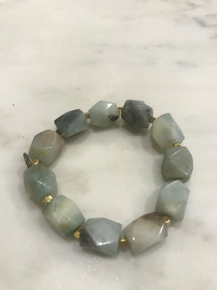 Amazonite barrel bead bracelet