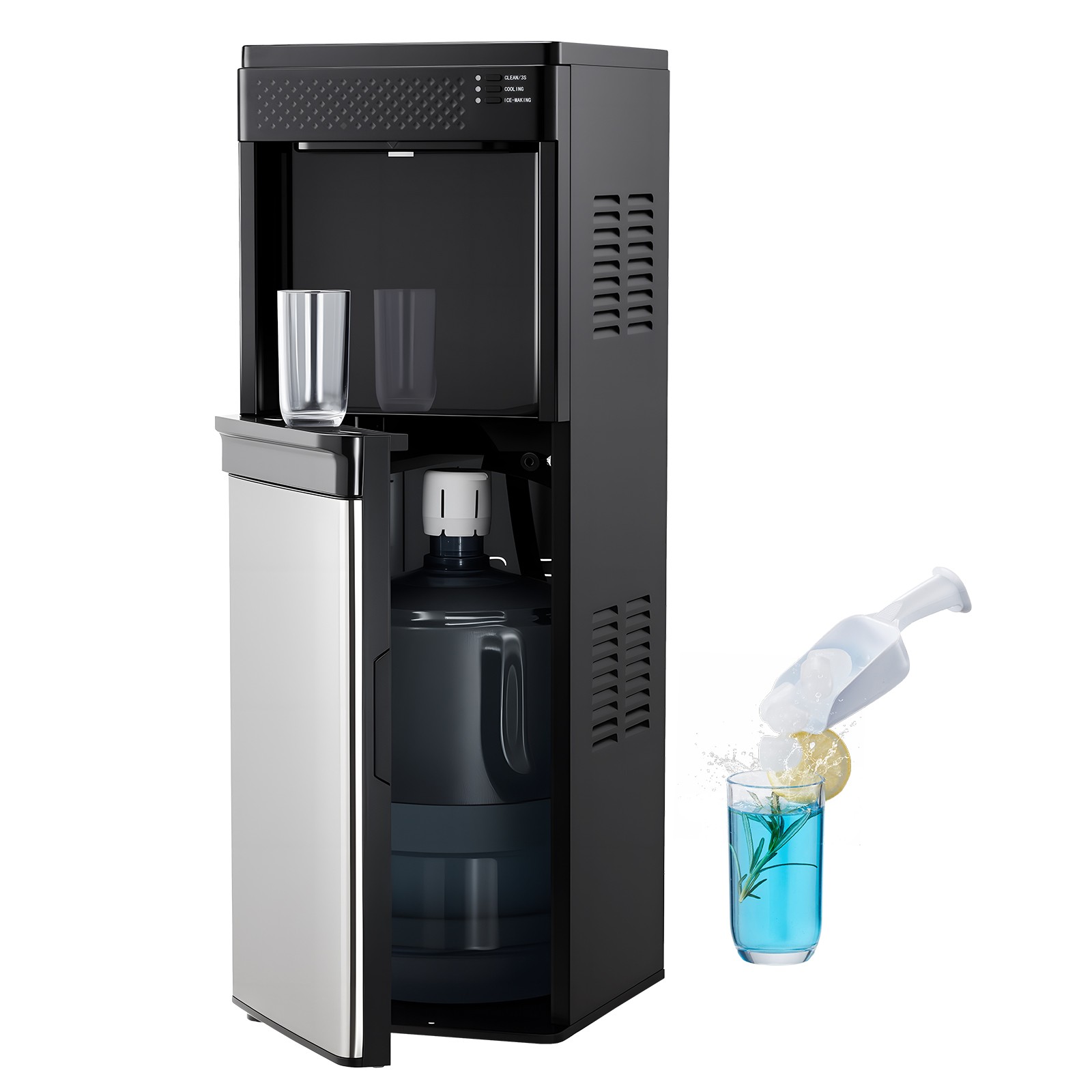 VEVOR Water Dispenser with Ice Maker 3-in-1 Floor-Standing Water Cooler for Home