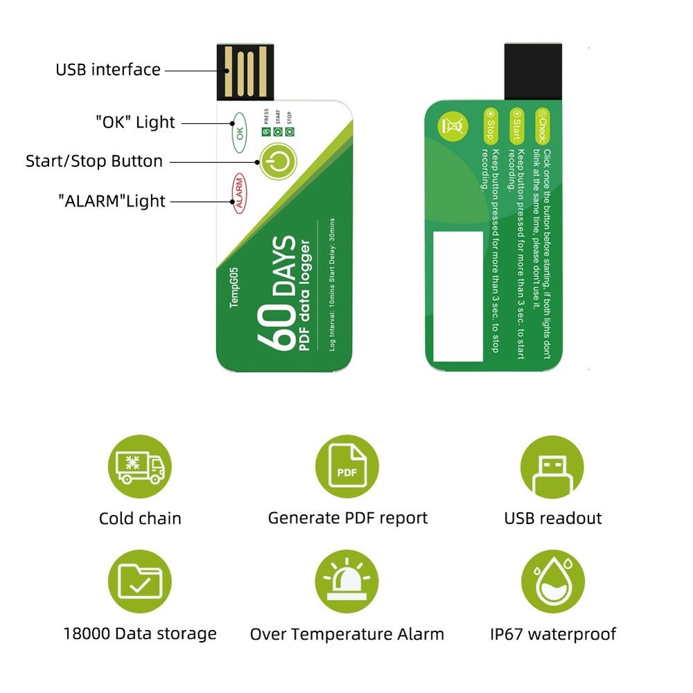 Digital Portable Miniature High Accuracy Data Logger Temperature Sensor for3532