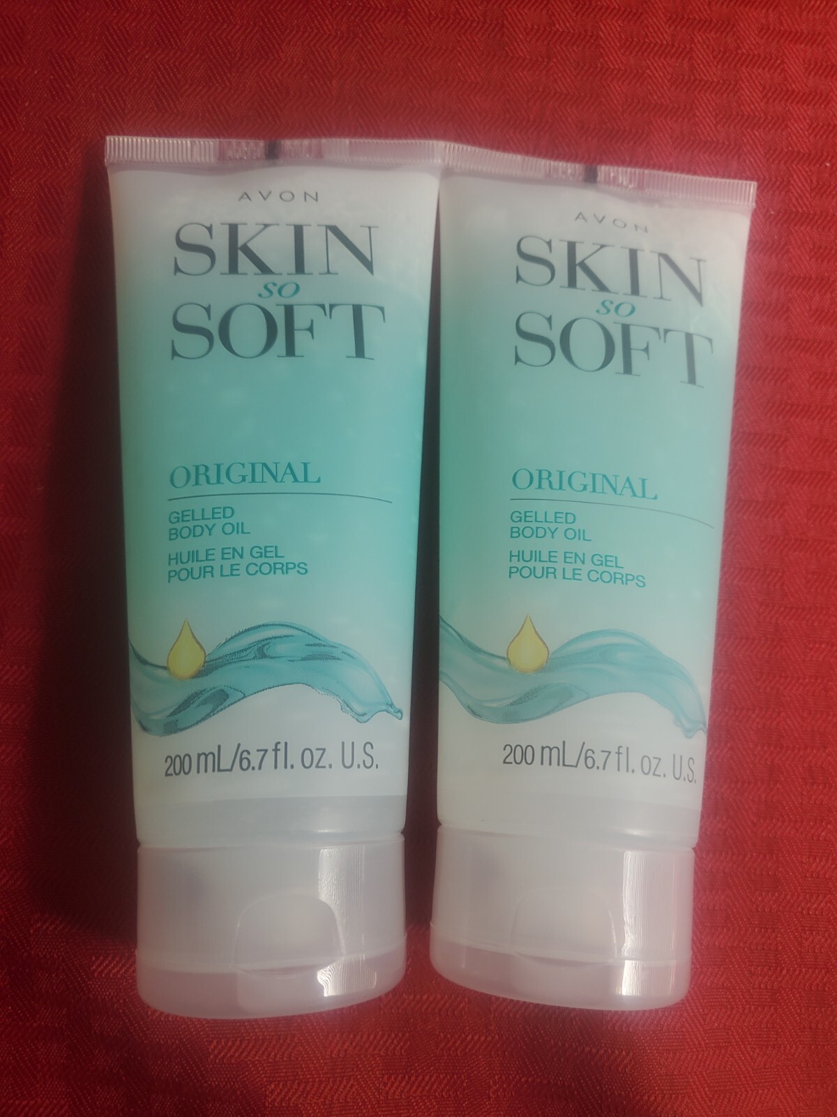 Lot of 2 tubes Avon Skin So Soft Original Gelled Body Oil, 6.7 oz. each, sealed