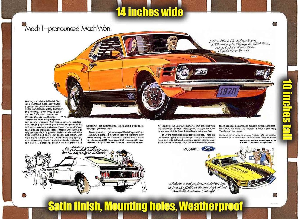 Metal Sign - 1970 Mach 1 - 10x14 inches