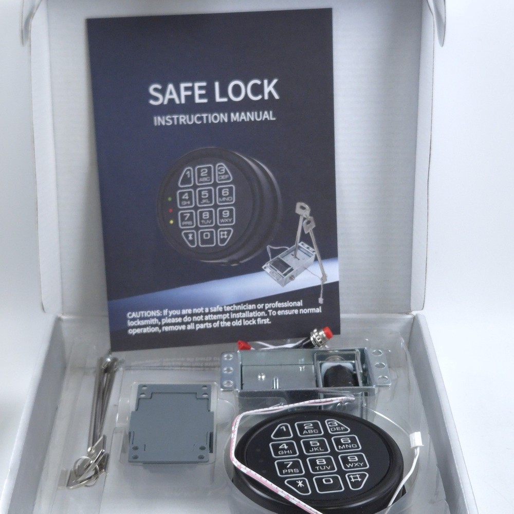 Safe Lock Replacement Chrome Keypad Safe Electronic Lock Solenoid 2 Key NEW