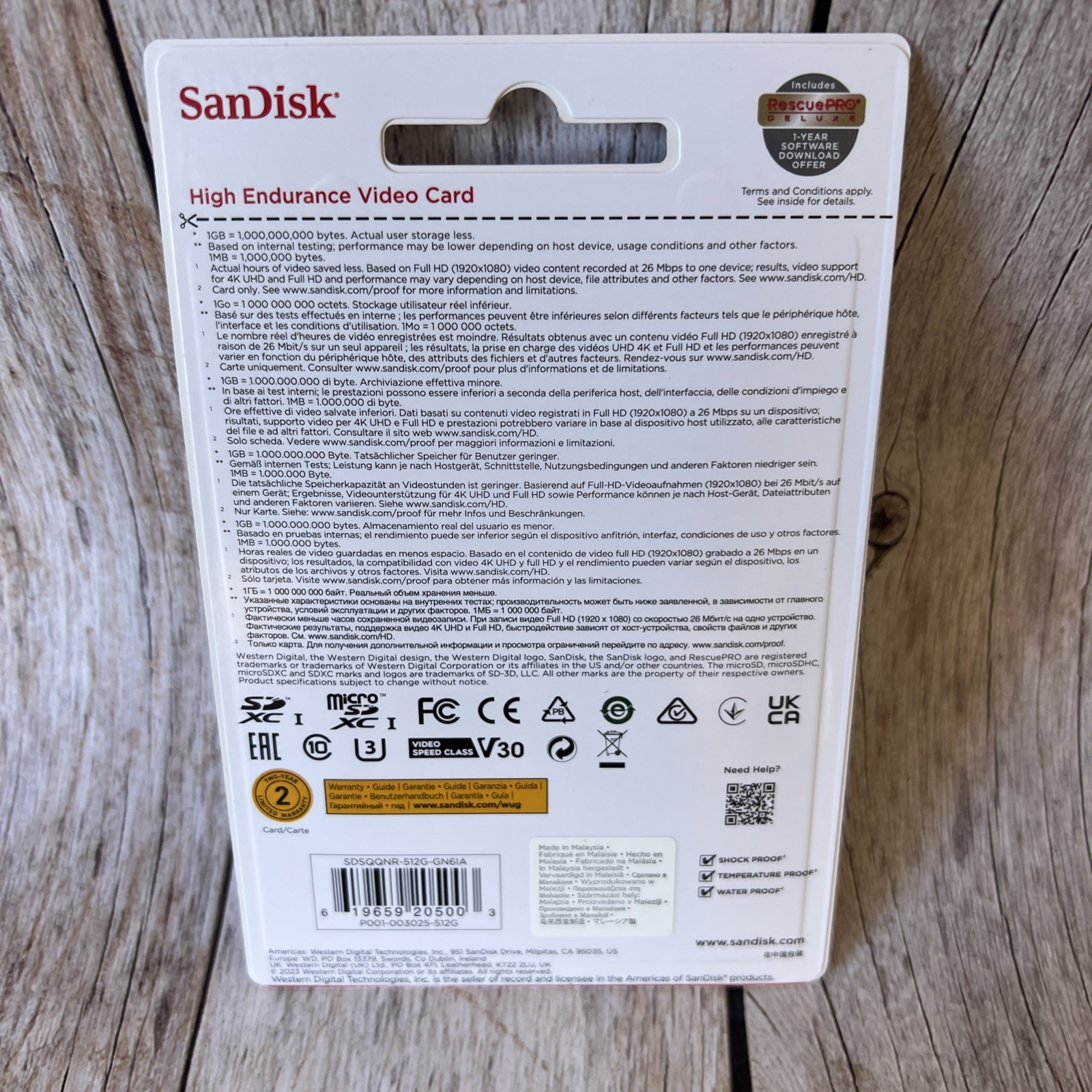 SanDisk 512GB High Endurance Video microSDXC Card with Adapter for Dash Cam