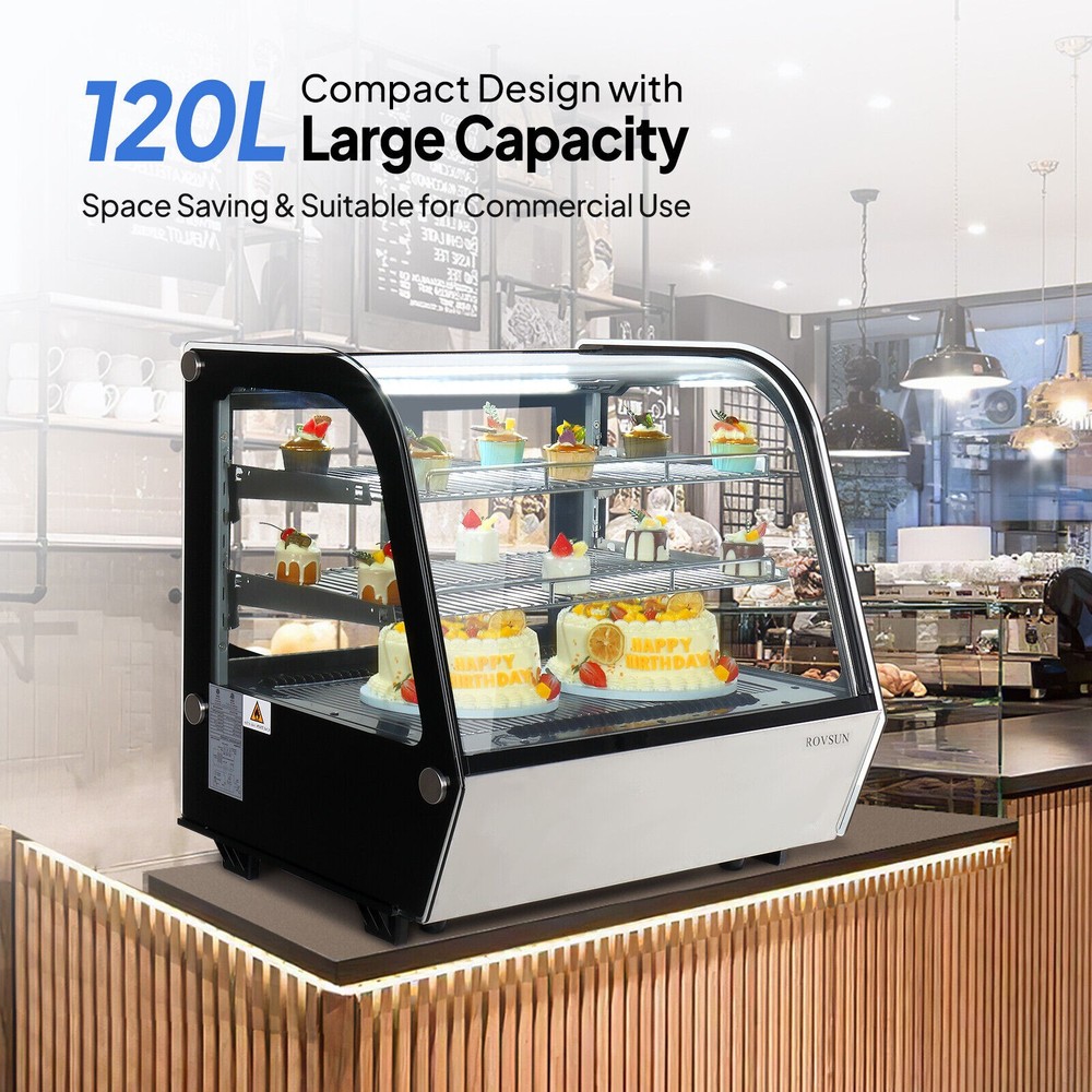 4.2 Cu.Ft Refrigerated Display Case Commercial Pie Cake Showcase Cabinet 3 Layer