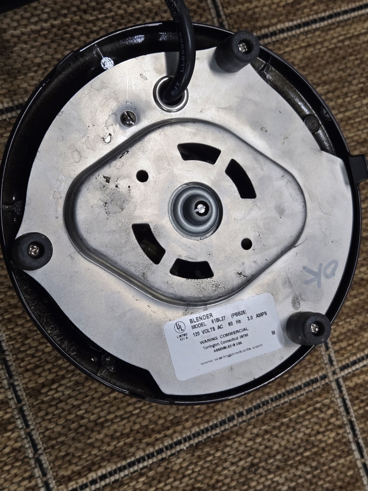 Waring Commercial Bar Blender, model 51bl27. 2 Speed. Stainless Container