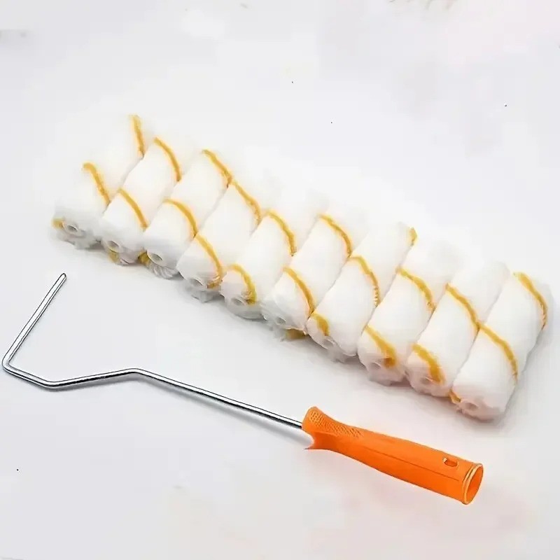 11PCS 4 Inch Paint Roller Set Mini Rollers Covers Tray Brush Wall Decorating Kit