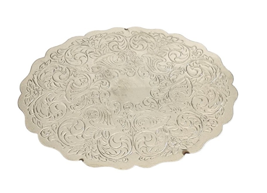 Silverplate Oval Trivet With Feet