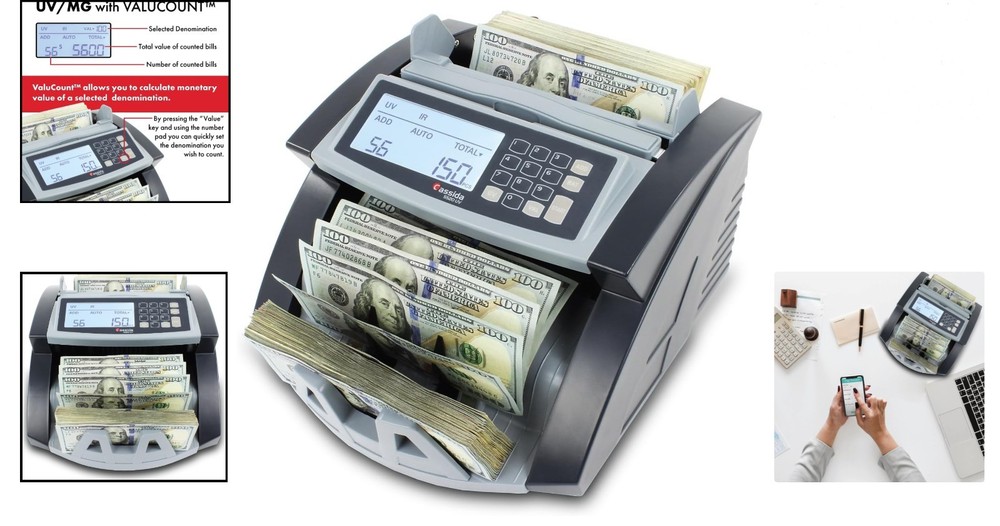 Efficient 5520 UV Money Counting Machine with Large LCD & Multi-Mode Operation