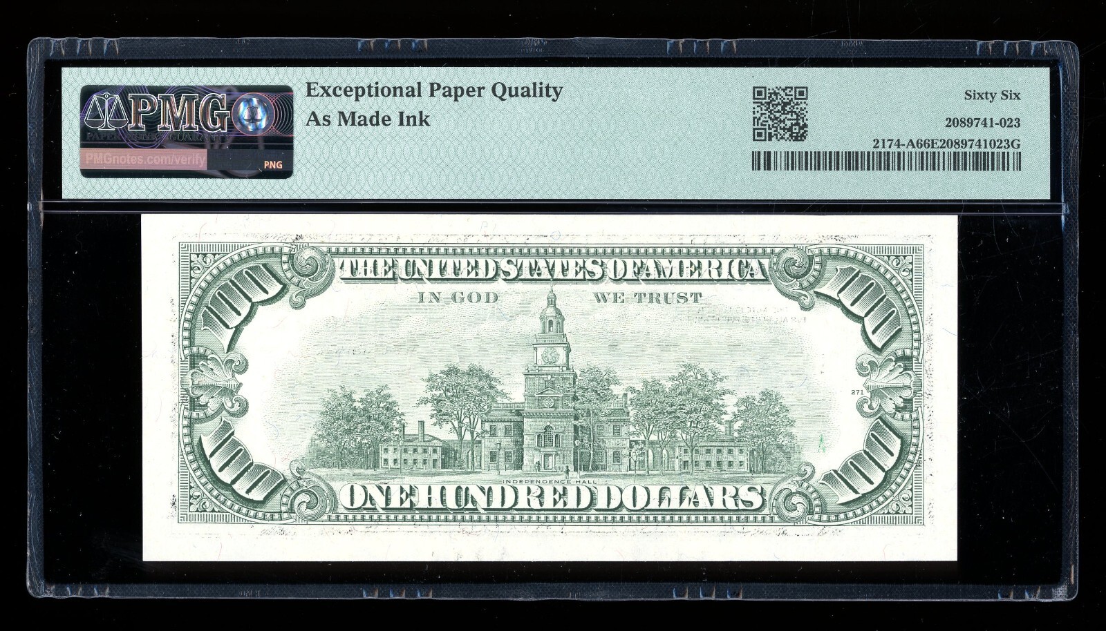 DBR 1993 $100 FRN Boston Gem Fr. 2174-A PMG 66 EPQ Serial A29803034A