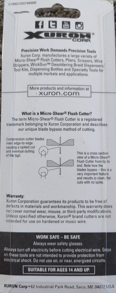 XURON CORP. ANGLED HEAD SPRUE CUTTER