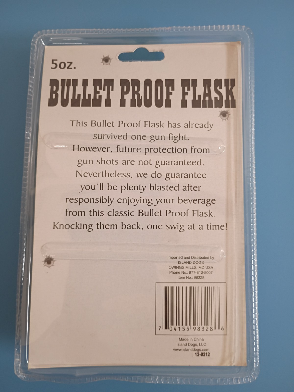 5oz Bullet Hole Stainless Steel Flask