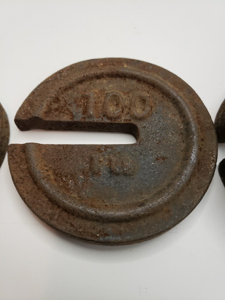 Vintage Cast Iron Balance Scale Weights