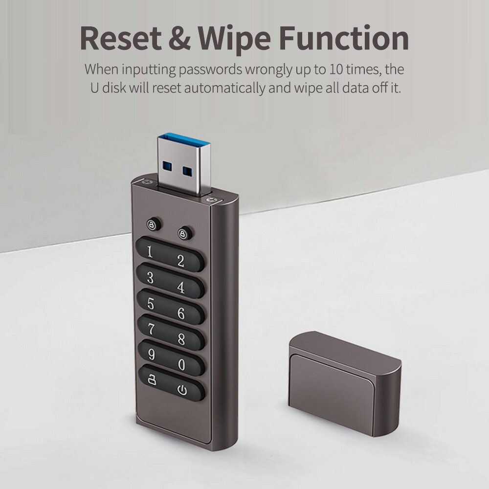 32GB 256-bit Encrypted USB Drive Password Secure Flash Drive USB3.0 U Disk N3V6