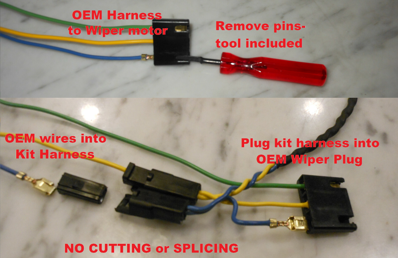 Corvette C3 1968 Electric Conversion Windshield Wiper Door Actuator Kit