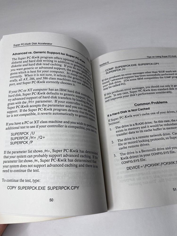 Super PC-KWIK Disc Accelerator Guide Book Version 4 IBM Dos 1988-1991