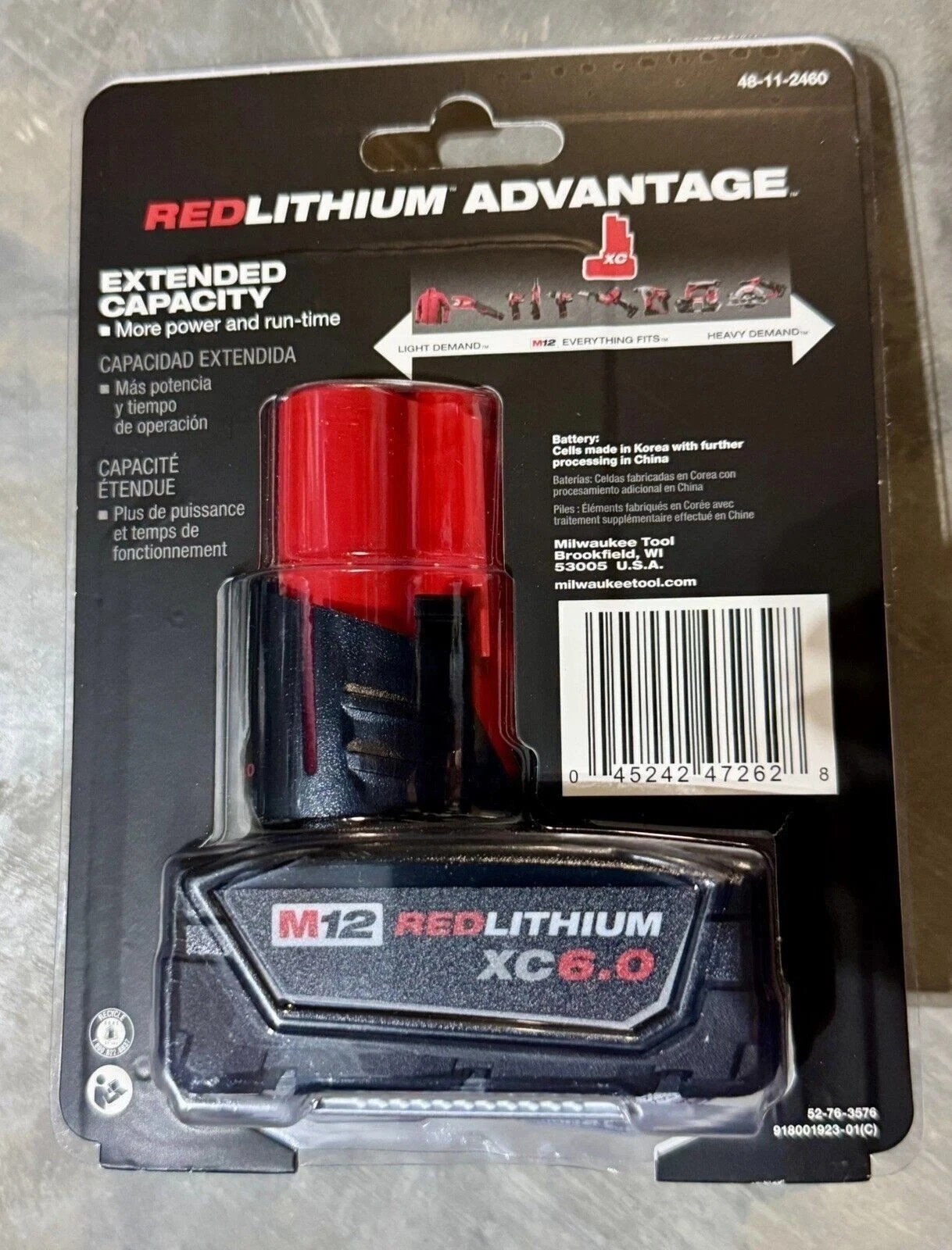 2 PCS MіІwaukеe 48-11-2460 M12 12V RED LITHIUM XC 6.0 Extended Capacity Battery