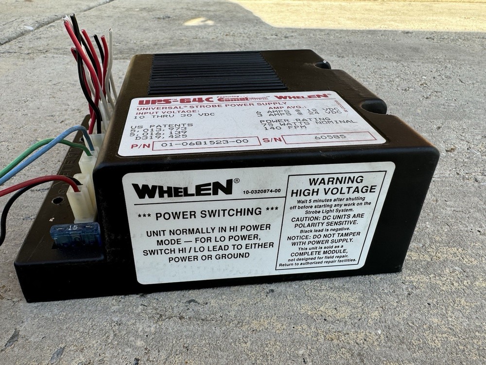 🔴🔵 WHELEN UPS64C COMET FLASH Universal Strobe Power Supply - WORKS