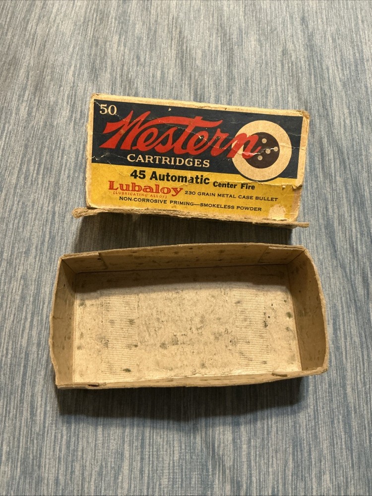 Vintage Western Cartridges 45 Automatic Box