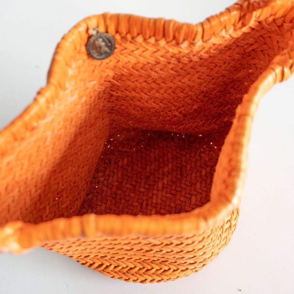 Dragon Diffusion Leather Mesh Totebag Handbag Orange Exc