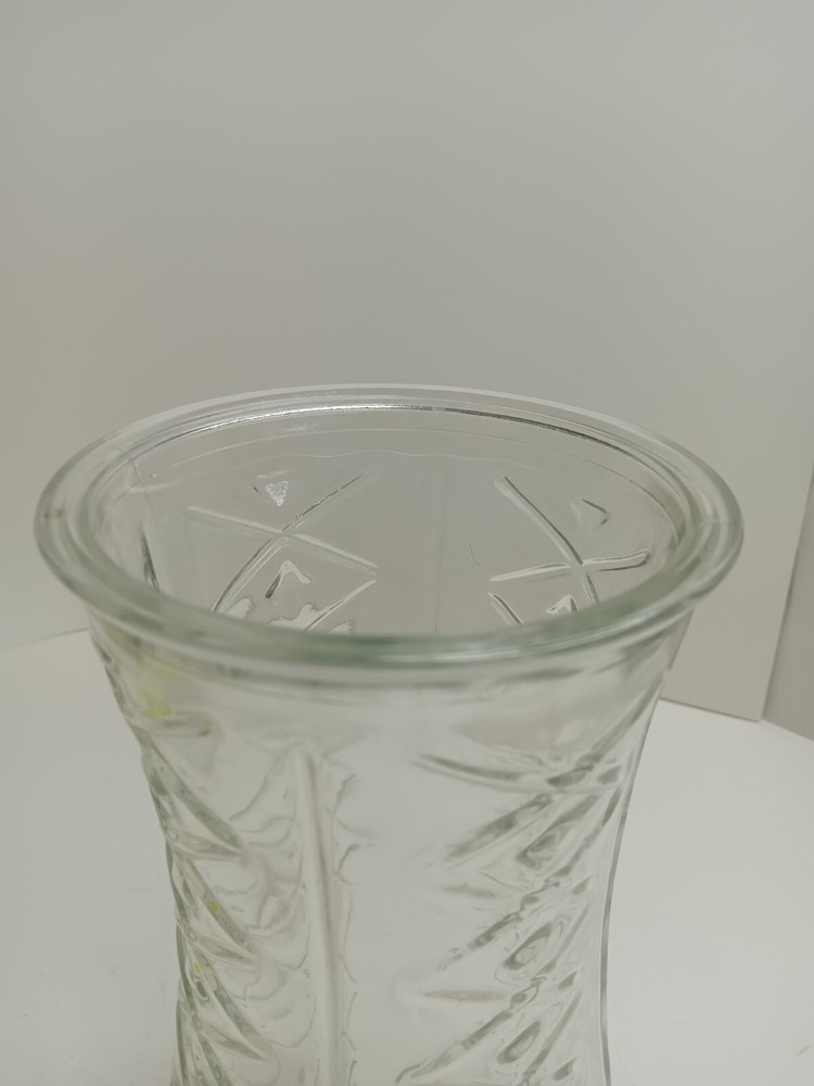 E.O. Brody Clear Diamond Pattern Vase 9.5 x 4.75"