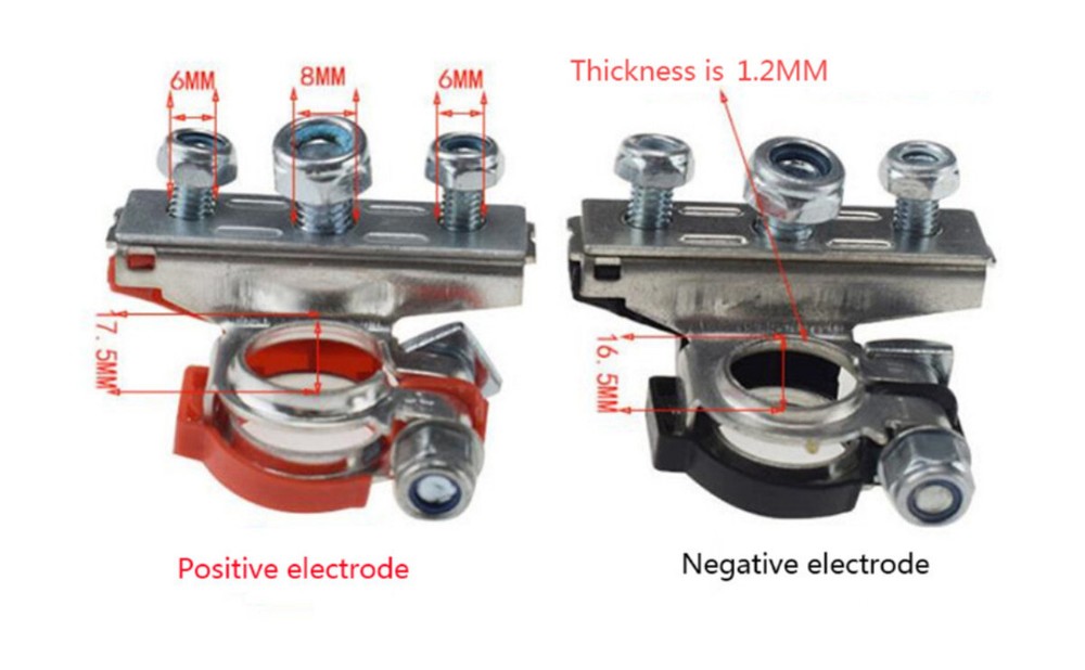 Car Battery Terminal Connectors Quick Release Disconnect Positive Negative 2PCS