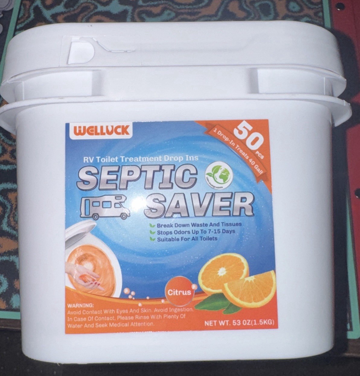 50 Packs RV Toilet Treatment Drops - Black Tank Deodorizer for Camper & Marine