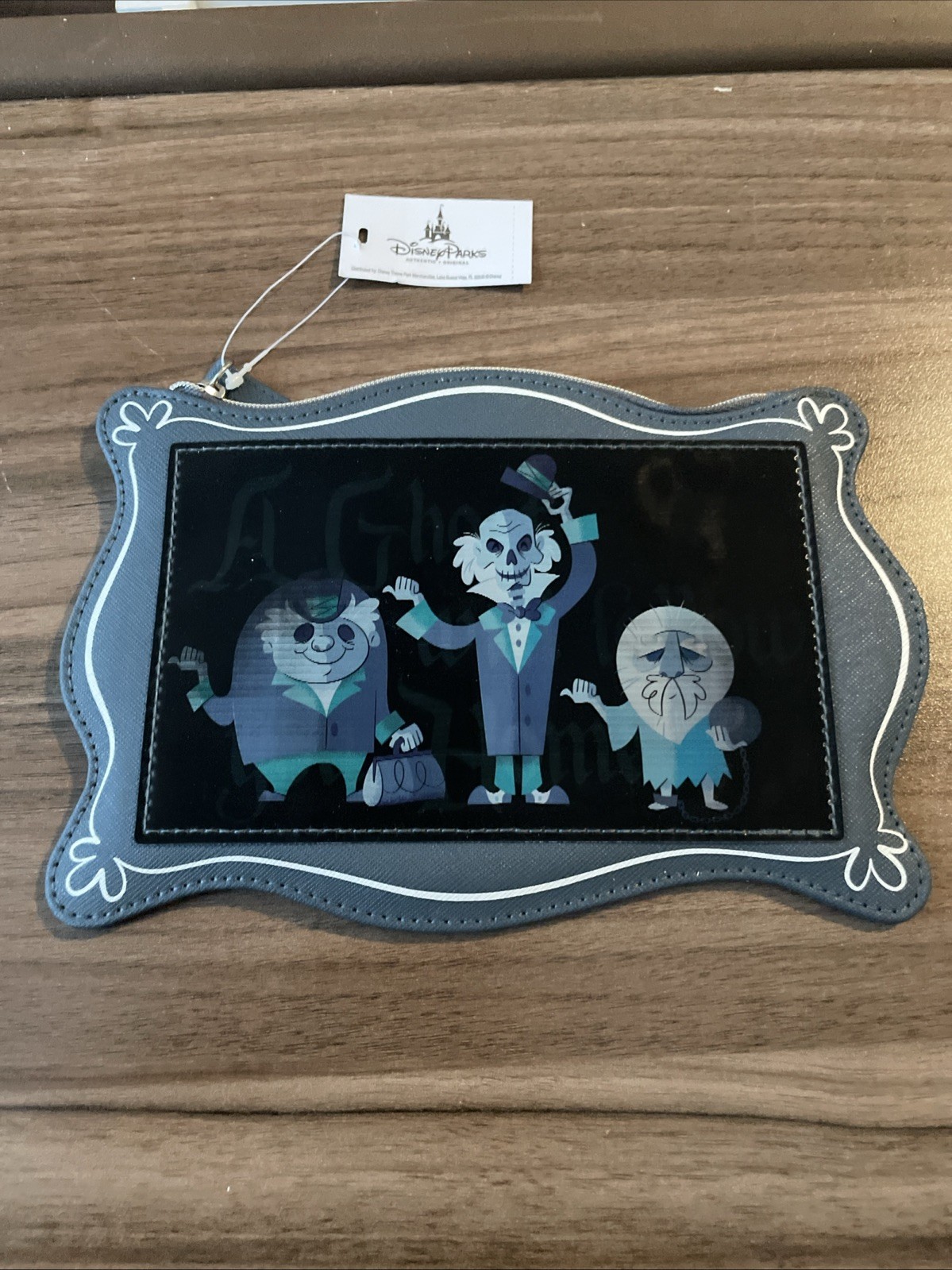 Disney Parks Hitchhiking Ghosts Haunted Mansion Pouch Zip Case Hologram NEW NWT