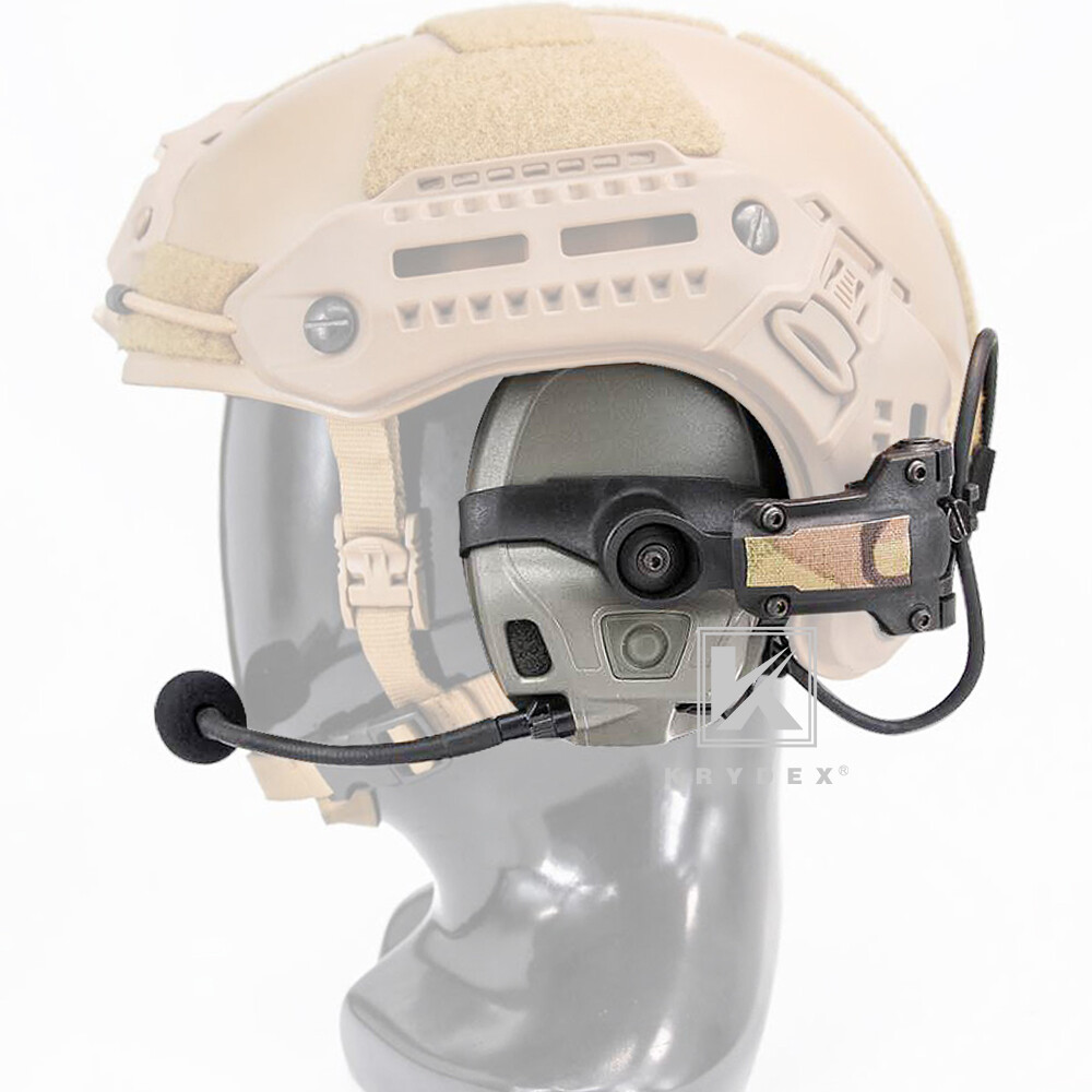 KRYDEX FCS AMP Tactical Headset Pickup Noise Reduction Earmuf fo Shooting Helmet