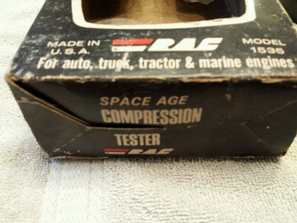 RAC Rotating Dial IC Engine Compression Tester Model 1535 Original Box USA