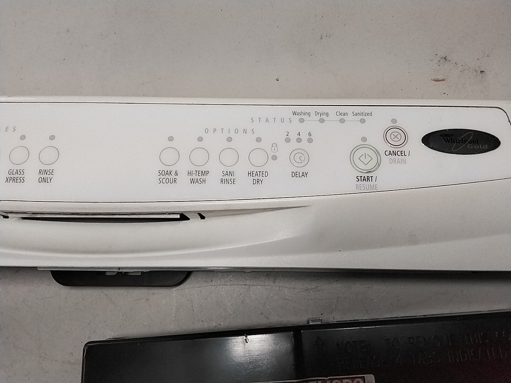 Dishwasher Control Panel with Control Board and Latch Kit GU2200XTSQ2 WHITE