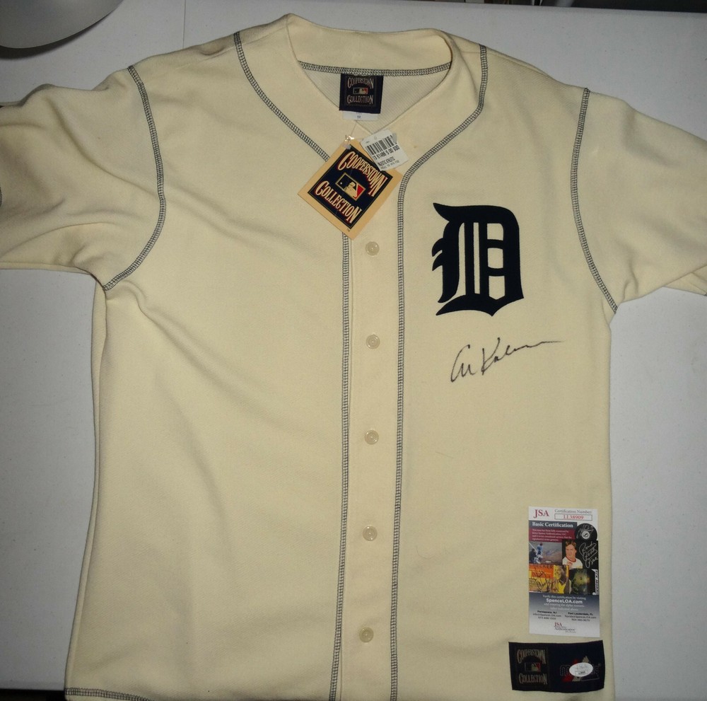 SIGNED TIGERS AL KALINE AUTOGRAPHED JERSEY CERTIFIED AUTHENTIC JSA COA # LL38909