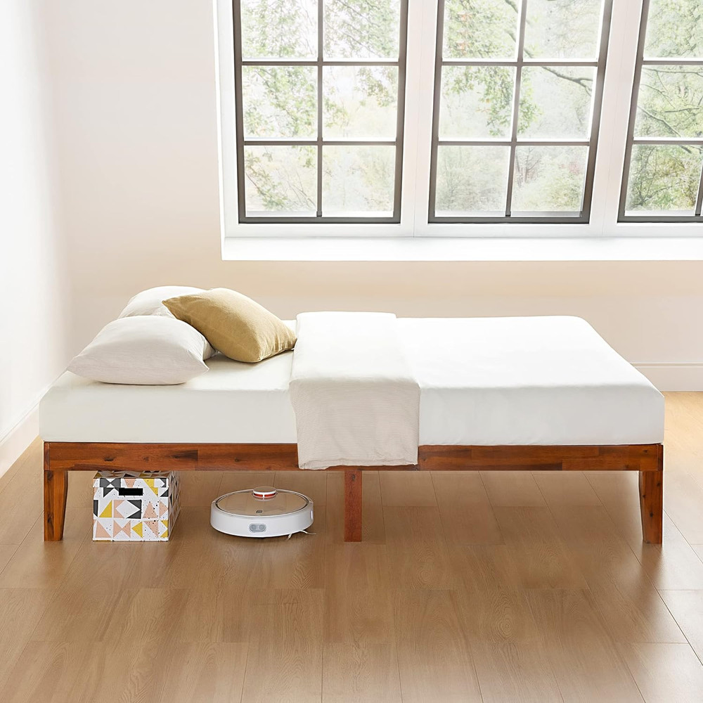 Naturalista Classic 12" Solid Wood Platform Bed - Full, Cherry, Easy Assembly
