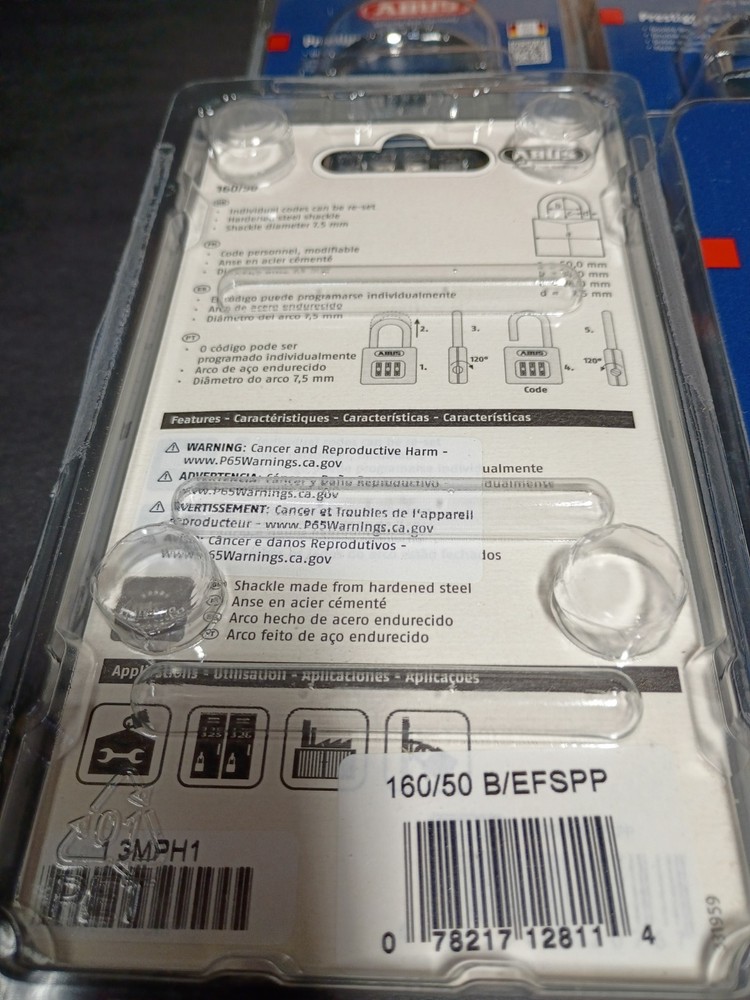 ABUS Prestige Code 160 Resettable Combination Padlock Hardened Steel