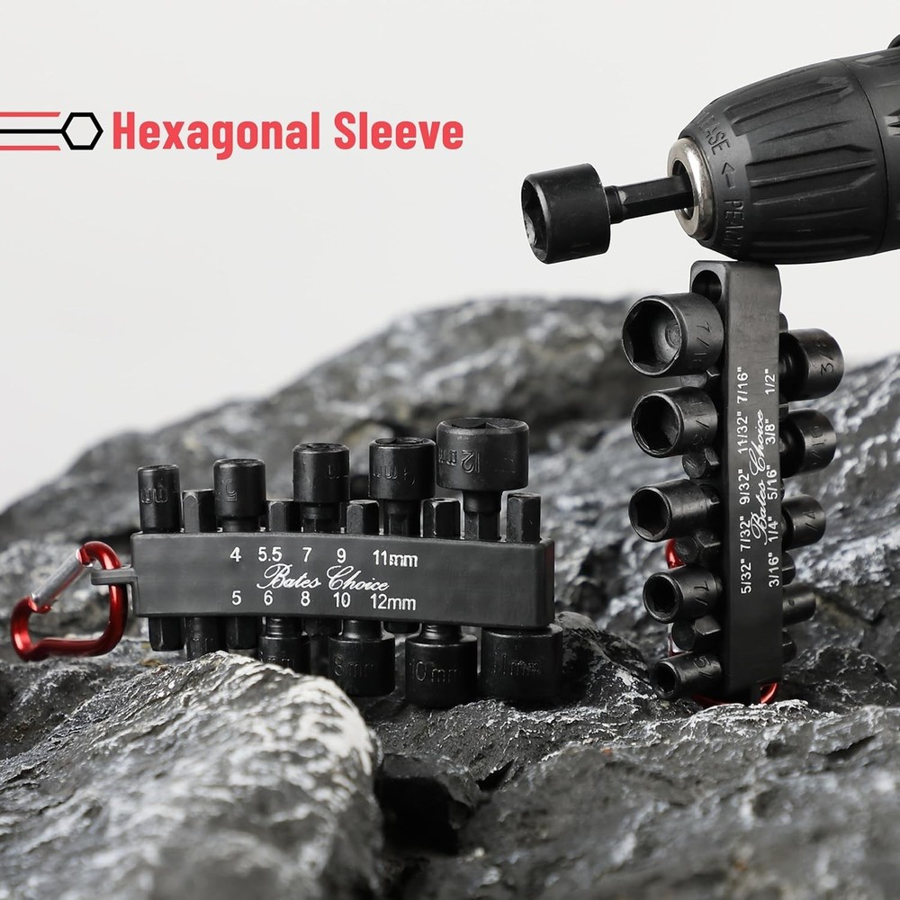 Chrome Vanadium 20-Piece Nut Driver Set - Durable SAE & Metric Tools Included