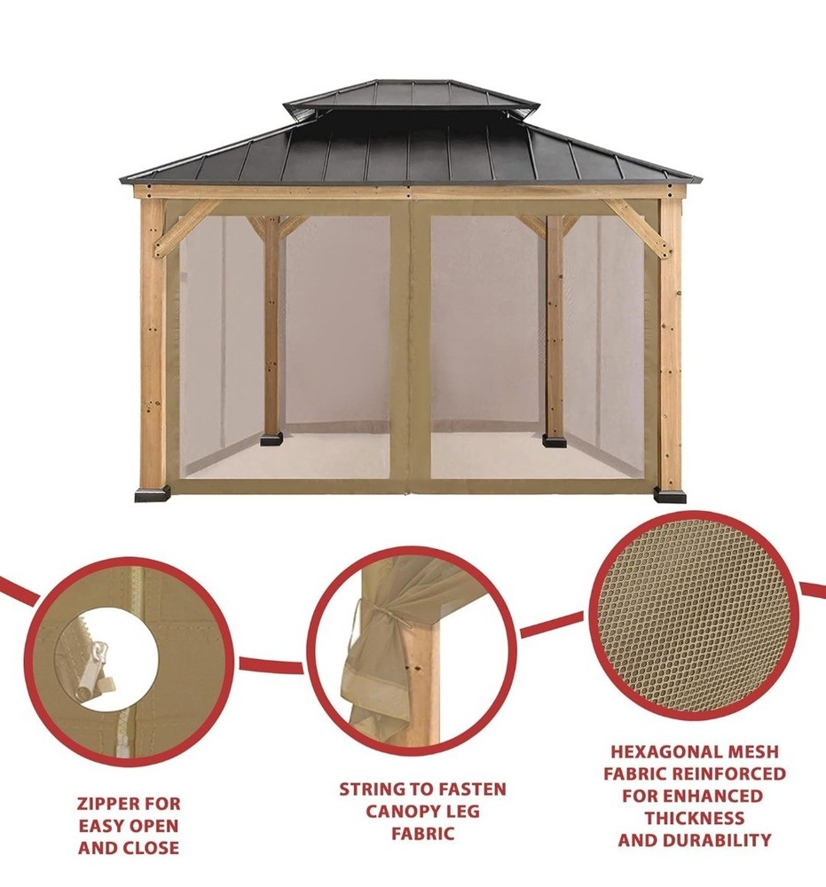 CoastShade Universal Replacement Canopy Mosquito Netting Screen Sidewalls...