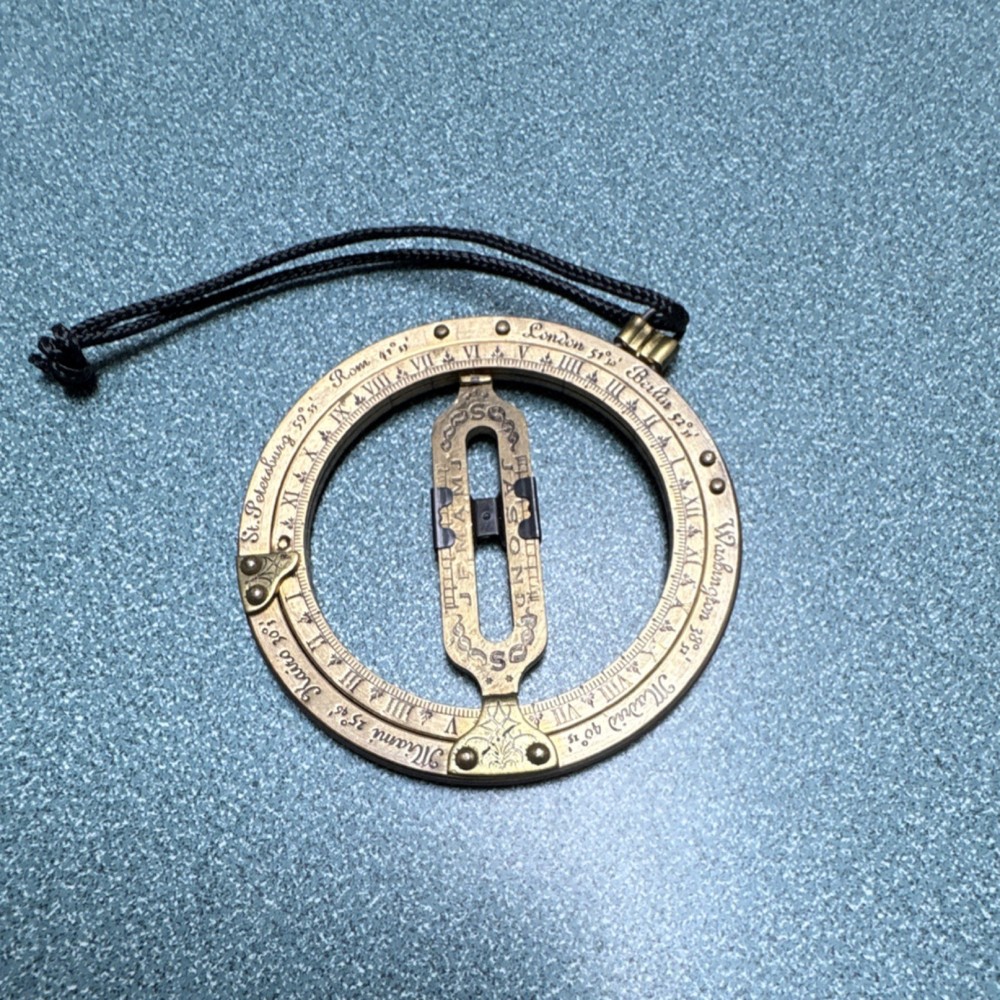 Brass Maritime Navigation Ring Dial with Engraved Markings