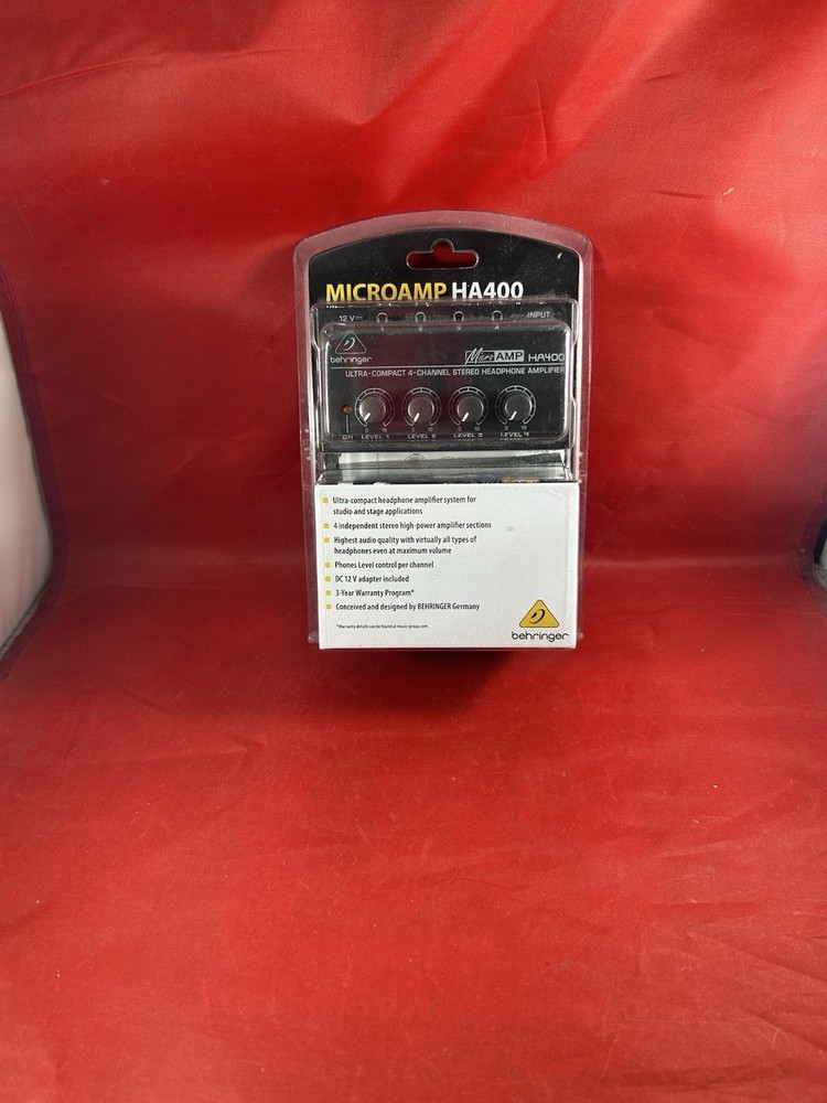 Behringer Microamp HA400 4 Channel Headphone Amplifier Sealed